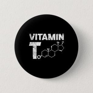 Vitamin T Testosteron Bodybuilding Gym Fitness Tra 6 Cm Round Badge
