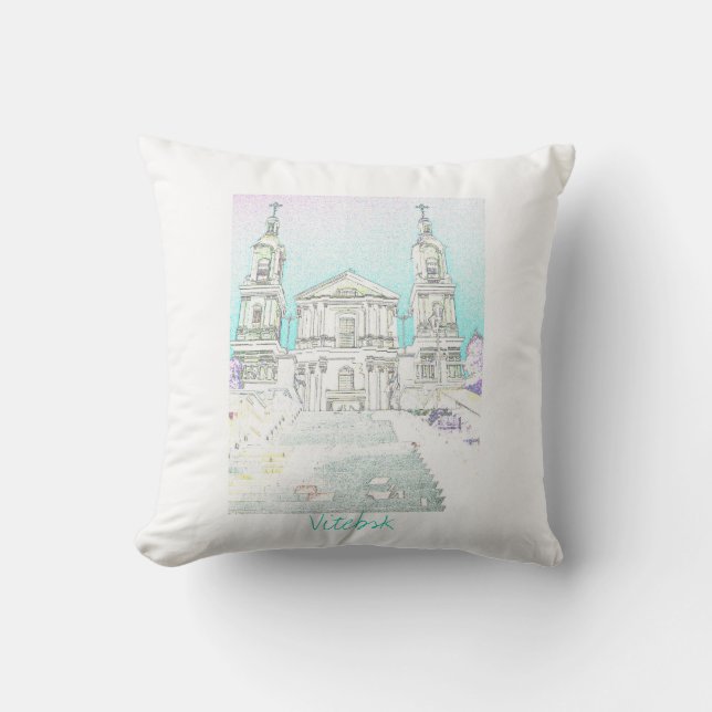 Vitebsk Belarus Church Architecture Cushion Pillow (Front)
