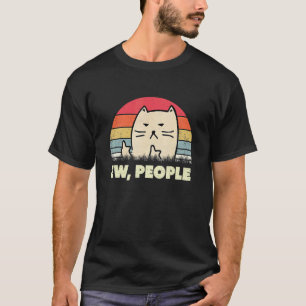 Vitnage black cat  ew people meowy cat kitty T-Shirt