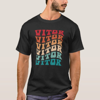 Vitor Tie Dye Groovy Hippie 60s 70s Name Vitor T S T-Shirt