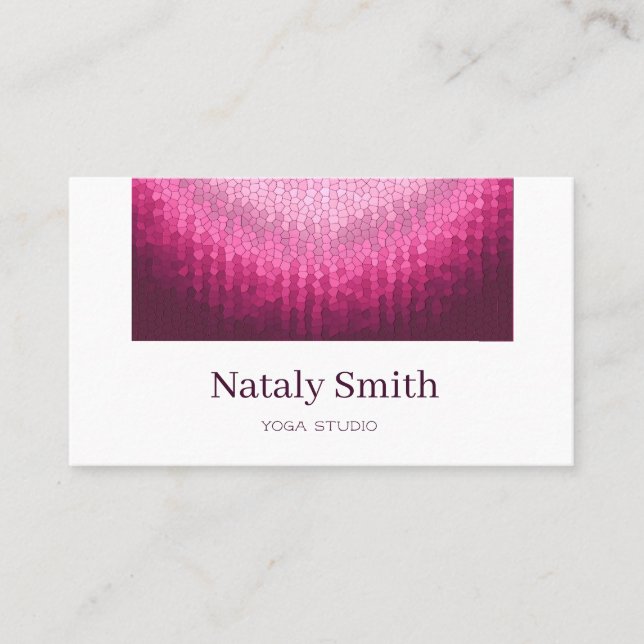 Vitrage pink gradient circle texture. business car card (Front)