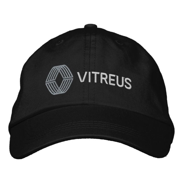 VITREUS Embroidered Basic Adjustable Cap | Black (Front)