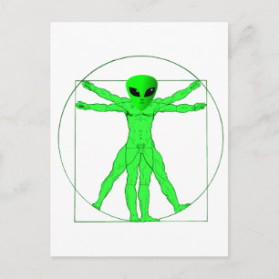Vitruvian Alien Postcard