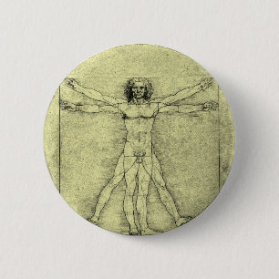 Vitruvian Man 6 Cm Round Badge