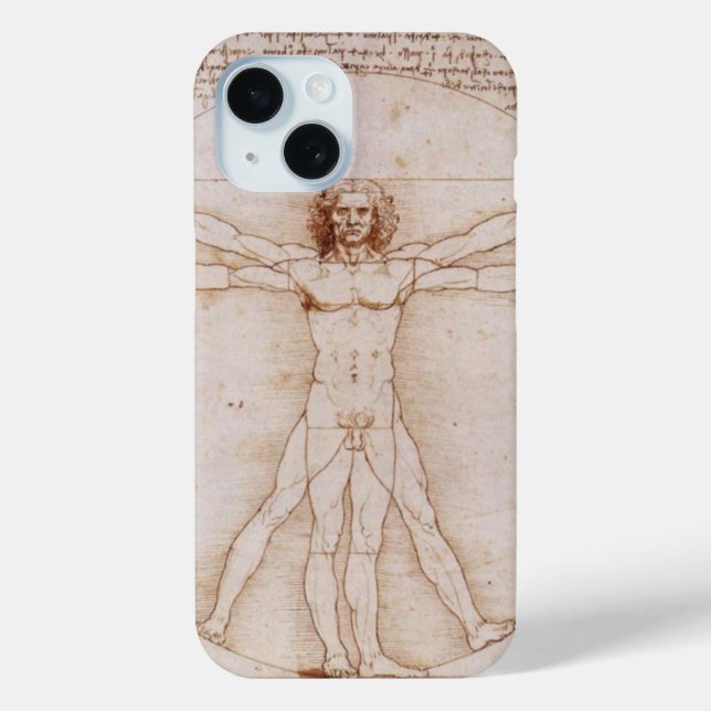 Vitruvian Man by Leonardo da Vinci Case-Mate iPhone Case (Back)