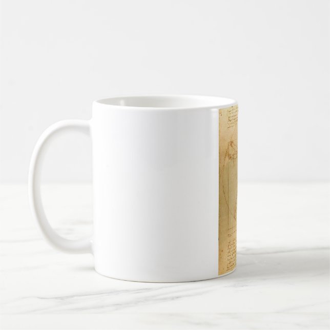 Vitruvian Man by Leonardo da Vinci Coffee Mug (Left)