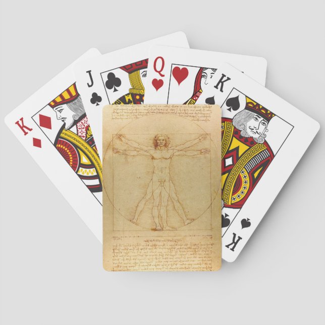 Vitruvian Man by Leonardo Da Vinci Playing Cards (Back)