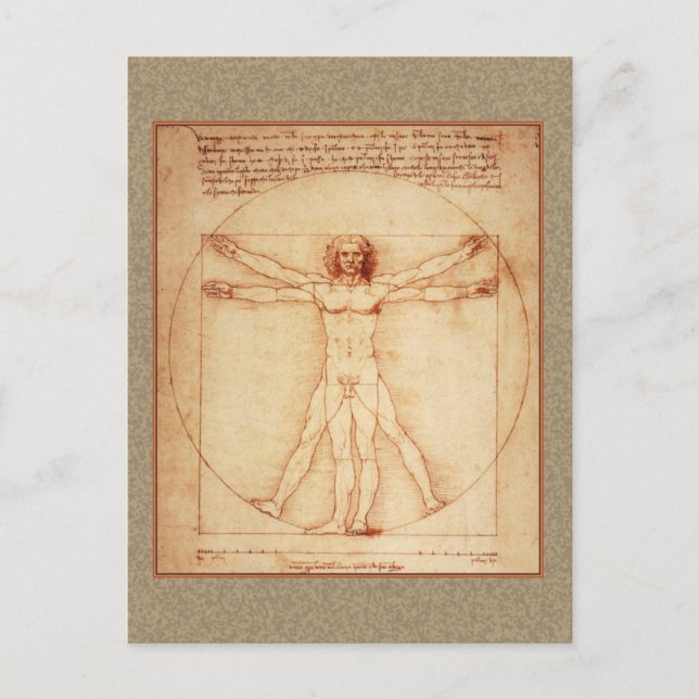 Vitruvian Man by Leonardo da Vinci Postcard (Front)