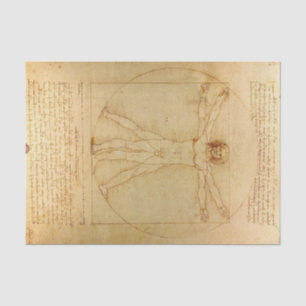 Vitruvian Man by Leonardo Da Vinci Tissue Paper