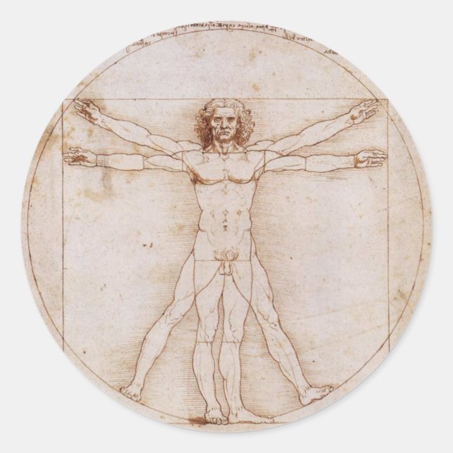 Vitruvian Man Classic Round Sticker (Front)