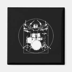 Vitruvian Man Drummer Sticker  Magnet