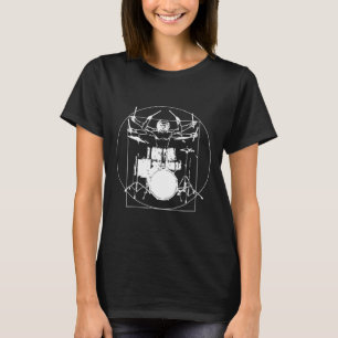 Vitruvian Man Drummer Sticker T-Shirt