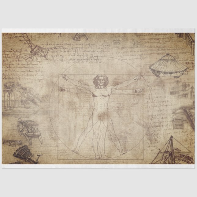Vitruvian Man Furniture Decoupage Tissue Tissue Paper (Front)