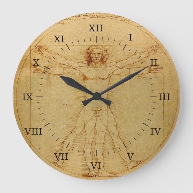 Vitruvian Man Large Clock (Front)