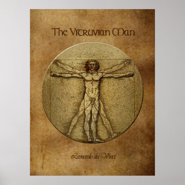 VITRUVIAN MAN Leonardo Da Vinci Art Poster (Front)