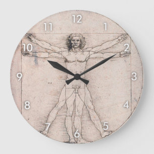 Vitruvian Man, Leonardo da Vinci Large Clock
