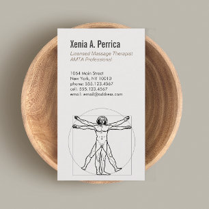 Vitruvian Man Sports Massage Therapist 1 Business Card