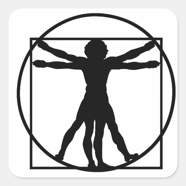 Vitruvian Man Square Sticker (Front)