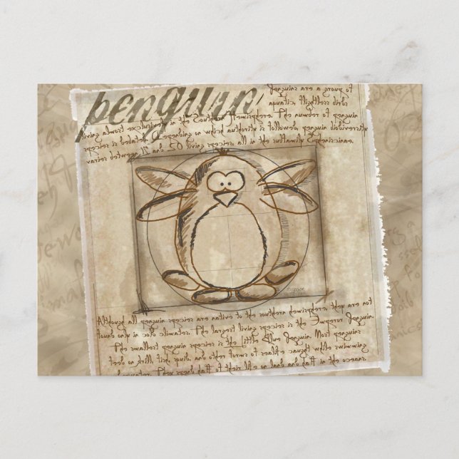 Vitruvian Penguin Postcard (Front)