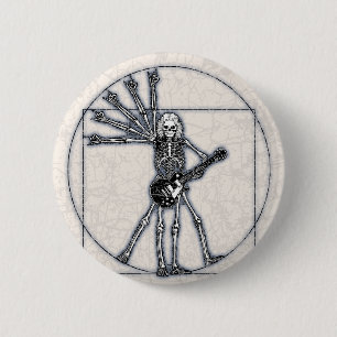Vitruvian Skeleton 6 Cm Round Badge