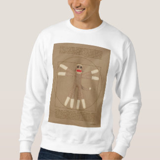 Vitruvian Sock Monkey white Sweatshirt