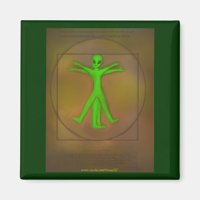 Vitruvian Space Alien v2 magnet (Front)
