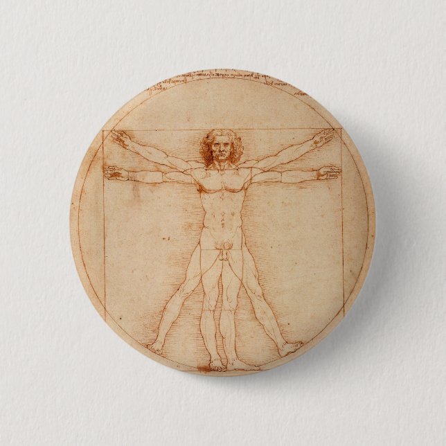 Vitruviano Man 6 Cm Round Badge (Front)