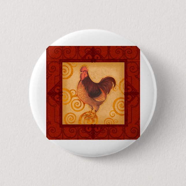 VIV55 Rooster 3.tif 6 Cm Round Badge (Front)