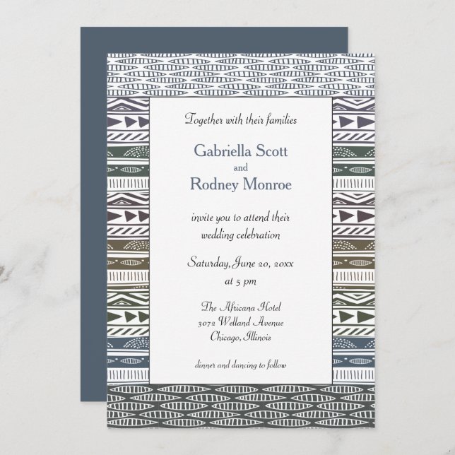 Viva Africa Wedding Invitation (Front/Back)