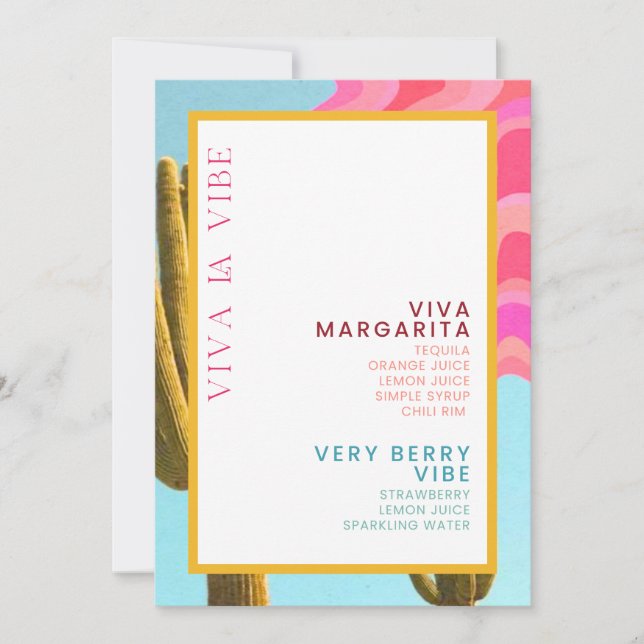 Viva Bar Menu (Front)