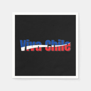 Viva Chile Patriotic Country Flag Typography Napkin