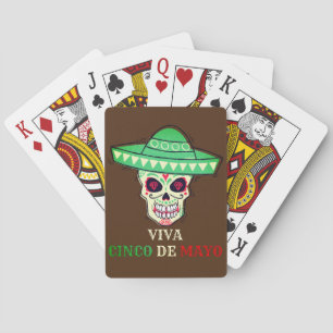 VIVA CINCO DE MAYO funny skull party gift idea Playing Cards