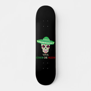 VIVA CINCO DE MAYO funny skull party gift idea Skateboard