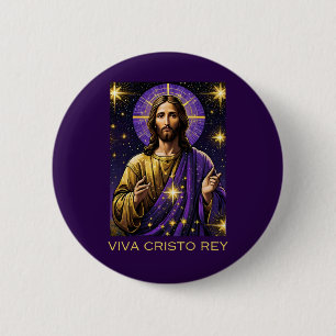 Viva Cristo Rey Catholic Jesus Christ the King 6 Cm Round Badge