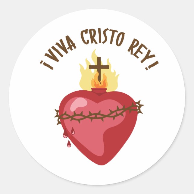 Viva Cristo Rey Classic Round Sticker (Front)