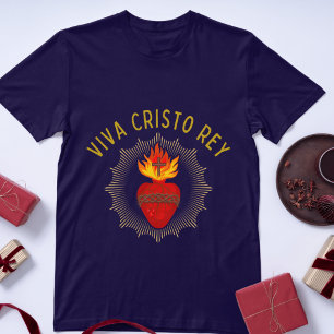 Viva Cristo Rey Womens Tee Sacred Heart Catholic