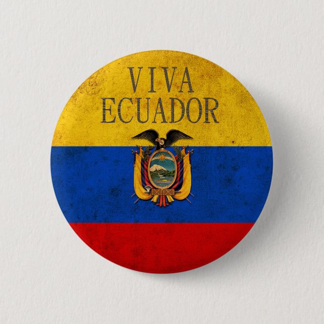 Viva Ecuador 6 Cm Round Badge (Front)