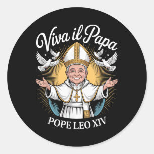 Viva Il Papa Pope Leo Xiv Classic Round Sticker
