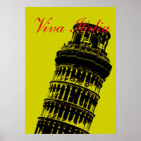 Viva Italia Leaning Tower of Pisa Italy Travel Art