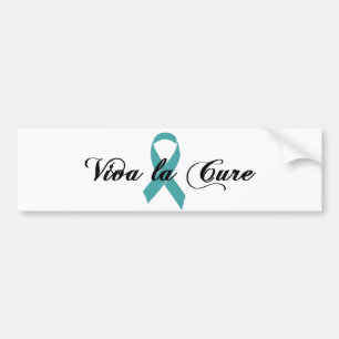 Viva la Cure - Cervical Cancer Teal Ribbon Bumper Sticker