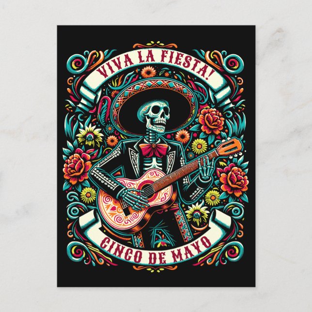 Viva La Fiesta! Cinco de Mayo design Postcard (Front)