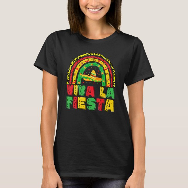 Viva La Fiesta Viva Mexico Meixcan Mexico Independ T-Shirt (Front)