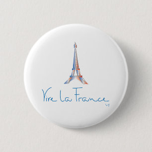 Viva La France French 6 Cm Round Badge
