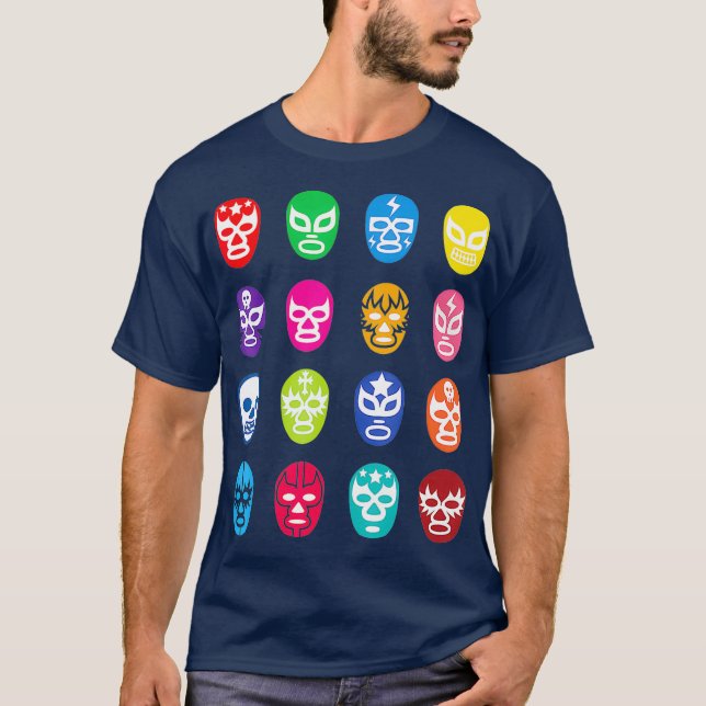 Viva La Lucha Libre Luchador Wrestling Masks T-Shirt (Front)