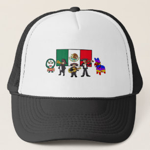 Viva la Mexico Wrestler Mariachi-Band Piñata Flag Trucker Hat