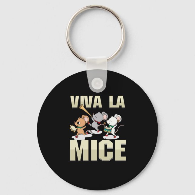 Viva La Mice Mouse Rat Animal Lover Pet Rodent Gif Key Ring (Front)