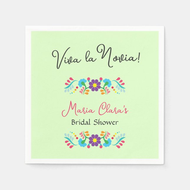 Viva la Novia Mexican Despedida Bash Bridal Shower Napkin (Front)