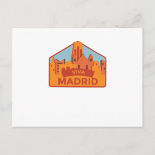 Viva Madrid Spain City Travel Gift Postcard