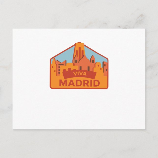 Viva Madrid Spain City Travel Gift Postcard (Front)