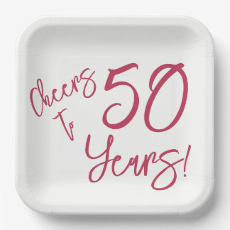Viva Magenta Cheers to 50 Years Paper Plate